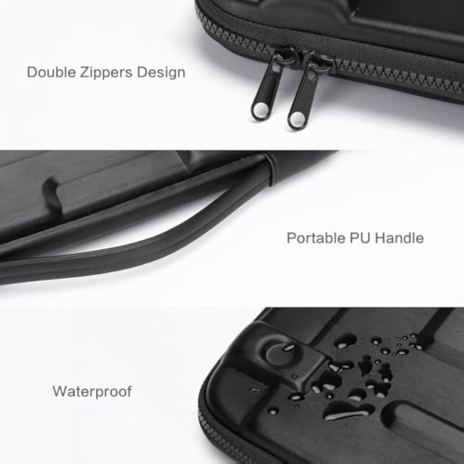 MOSISO Hard Shell Laptop Case Sleeve, 15.6 inch Computer Bag Compatible with MacBook, HP, Dell, Lenovo, Asus, Notebook, 16 inch Abstract Geometric Waterproof Carrying Case Bag with Strap, Black