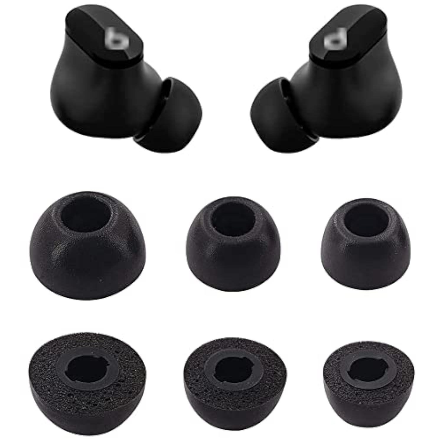 Foam Eartips Compatible With Beats Studio Buds Earbuds, 3 Pairs S/M/L Sizes Soft Memory Foam Replacement Ear Tips Earbud Tips Eartips Compatible With Beats Studio Buds, Black Sml