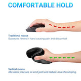 Ergonomic Mouse Wireless, Vertical Ergo Mouse, Rechargeable 2.4G Optical Vertical Mice With 6 Buttons 3 Adjustable 3200 Dpi Cordless Mice For Large Hands For Mac Pc Desktop Laptop Windows (Black)