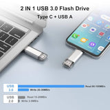 32Gb Usb C Flash Drive, 2 In 1 Usb 3.0 Type C Dual Otg Metal Thumb Drive Jump Drive Memory Stick With Keychain Suitable For Usb-C Smartphones, Macbook, Computers And Tablets (Silver)