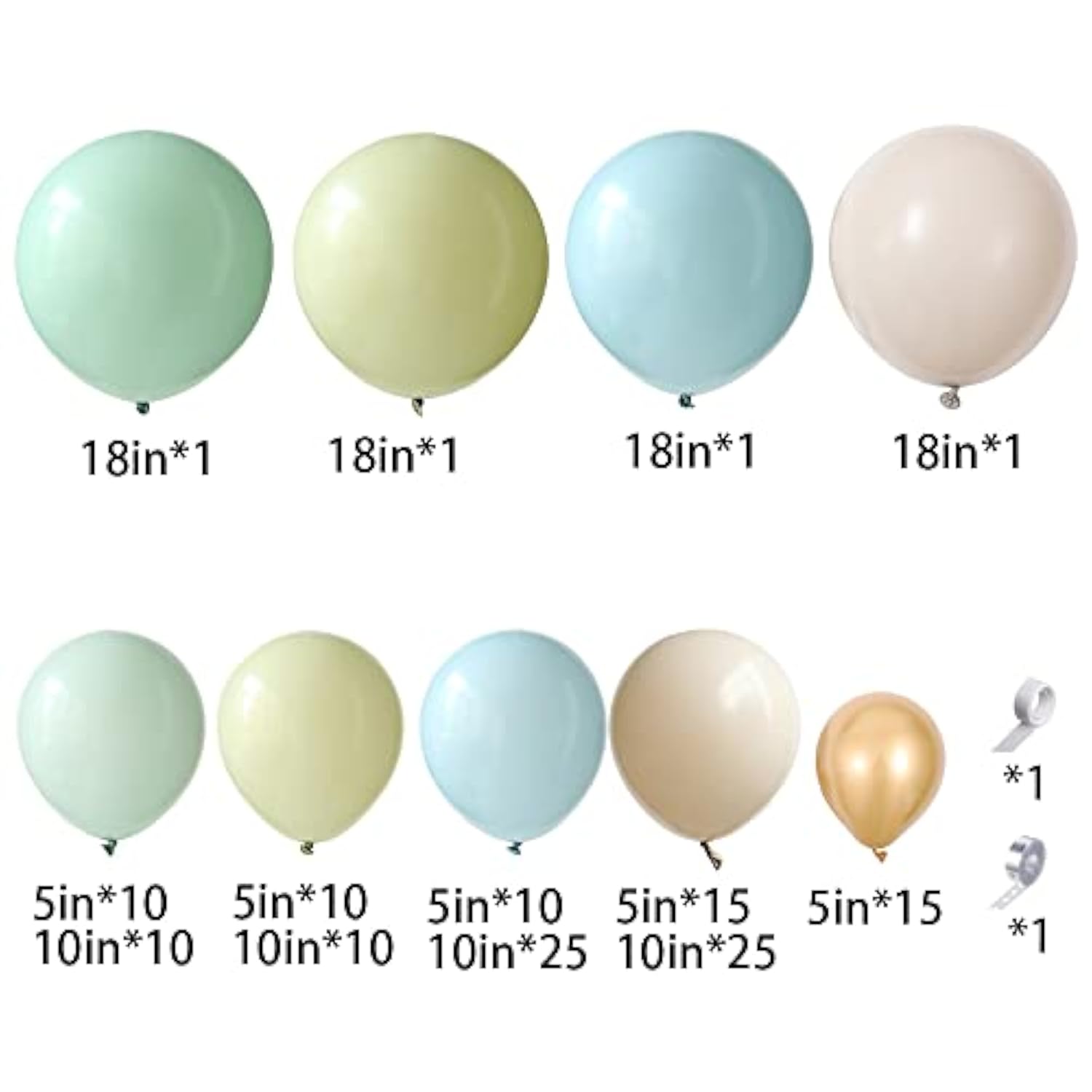 Dusty Green & Blue Balloon Garland Kit: Baby Shower Decor