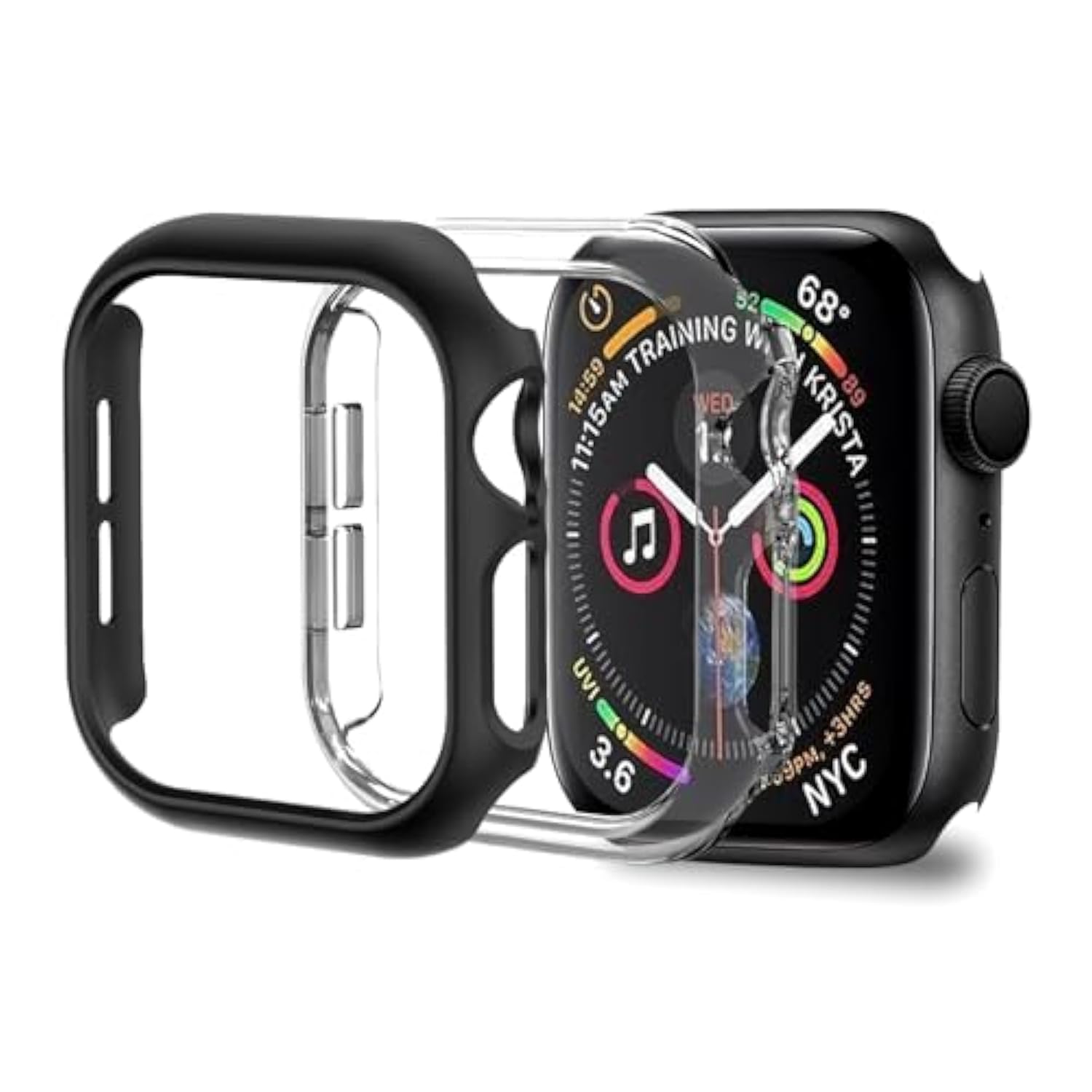 2 Pack [No Screen Protector] Bumper Case For Apple Watch Series 10 42Mm, Slim Shockproof Protective Bumper Cover For Iwatch S10 Accessories 42Mm, Black+Clear