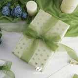 2 Rolls Shimmer Sheer Organza Ribbon 1-1/2 Inch Sage Green Chiffon Fab