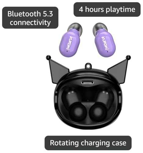 Kuromi Wireless Bluetooth Earbuds with Rotating Charging Case