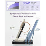 Multiple Devices Charging Station, 5-In-1 Charging Station For Iphone 16E/16 Pro Max/Pro/Plus/15/14/13/12, Ipad Pro/Air/Mini, Apple Watch And Airpods,Wireless Charging Dock(G805) (White)