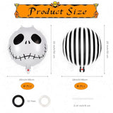 12 Pack Black White Skeleton Skull Foil Balloons Halloween Party Decorations