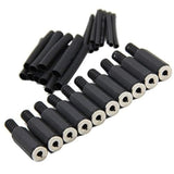 Replacement 10-Pack Stereo Female Jack 3 Pole Trs 1/8" 3.5Mm Solder Type Diy Audio Cable Connector With Shrinkle Tube For Repair Headphone Earphone Headset