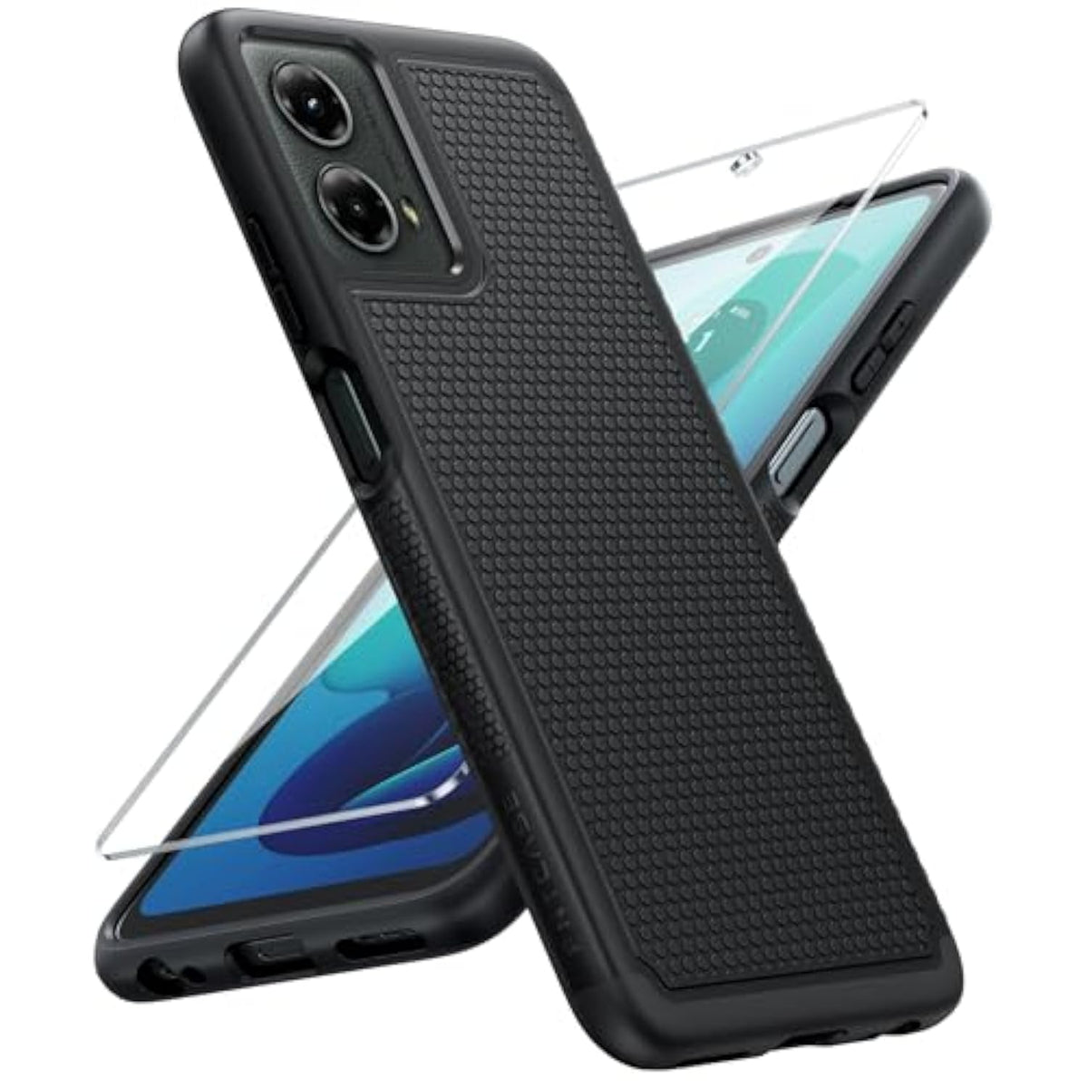 Moto G 5G 2024 Dual-Layer Rugged Shockproof Case Military Drop Protection Black