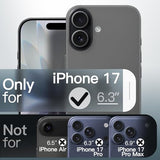Matte Case For Iphone 17 6.3-Inch, Shockproof Military Grade Drop Protection, Frosted Translucent Back Minimalist Phone Cover, Anti-Fingerprint (Black)