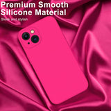 Compatible With 14 Plus Case With Screen Protector - Silky Silicone - Enhanced Camera Cover - 16Ft Drop Tested - Slim Fit Protective Phone Case For Women Girls 6.7" - Hot Pink
