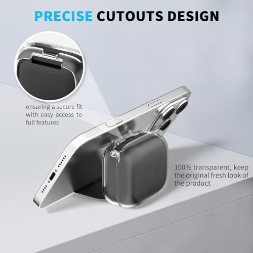 for Anker Soundcore P30i Case Cover, Clear TPU Protective Case Cover, Compatible with Anker Soundcore P30i Charging Case with Carabiner (Clear)
