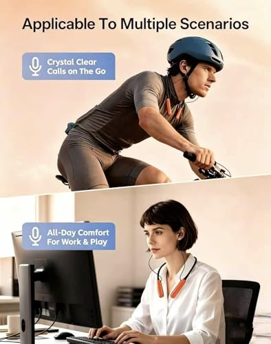Neckband Bluetooth Headphones, 1000H Extra Battery Life Magnetic Earbuds Noise Cancelling, 80H Playtime Running Headphones Around Neck with Mic,