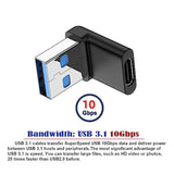 xiwai 90 Degree Down Angled USB-C Type C Female to USB 3.0 A Male Data Adapter