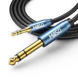6.35Mm Male 1/4 To 3.5Mm Male 1/8 Trs Stereo Audio Cable (8 Ft), Headphone Adapter 1/8 To 1/4 Adapter For Guitar, Piano, Amplifiers, Home Theater Devices, Or Mixing Console - 8 Feet