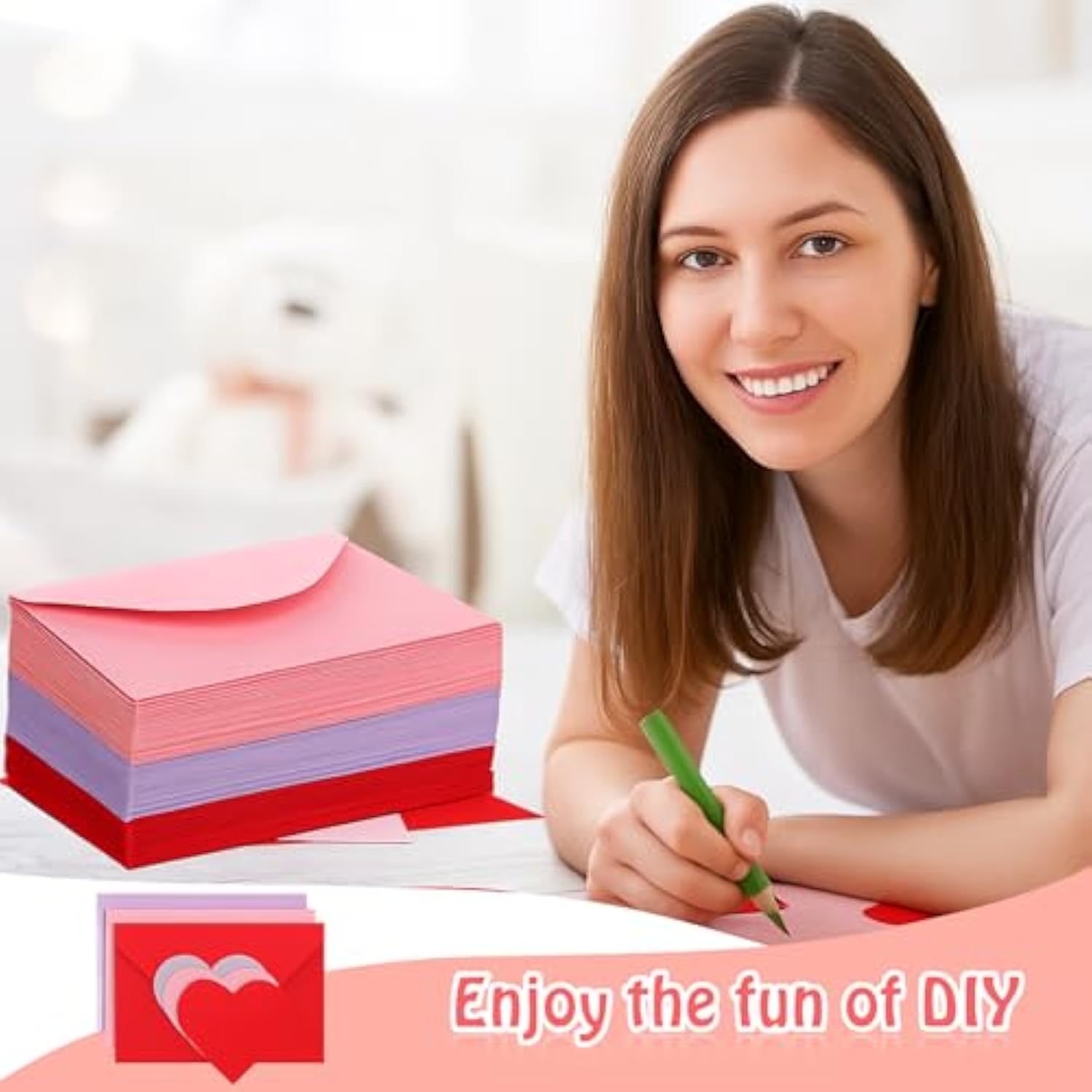 108 Sets Valentine'S Day Envelopes With Heart Shaped Cards 4 X 6 Inch Red Pink And Purple Valentine'S Day Envelopes Blank Heart Greeting Cards For Anniversary Business Exchange