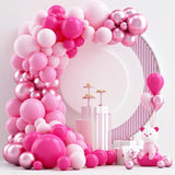 Hot Pink Balloon Arch Kit 124pcs in 4 Sizes for Parties, Weddings, Showers & Birthdays