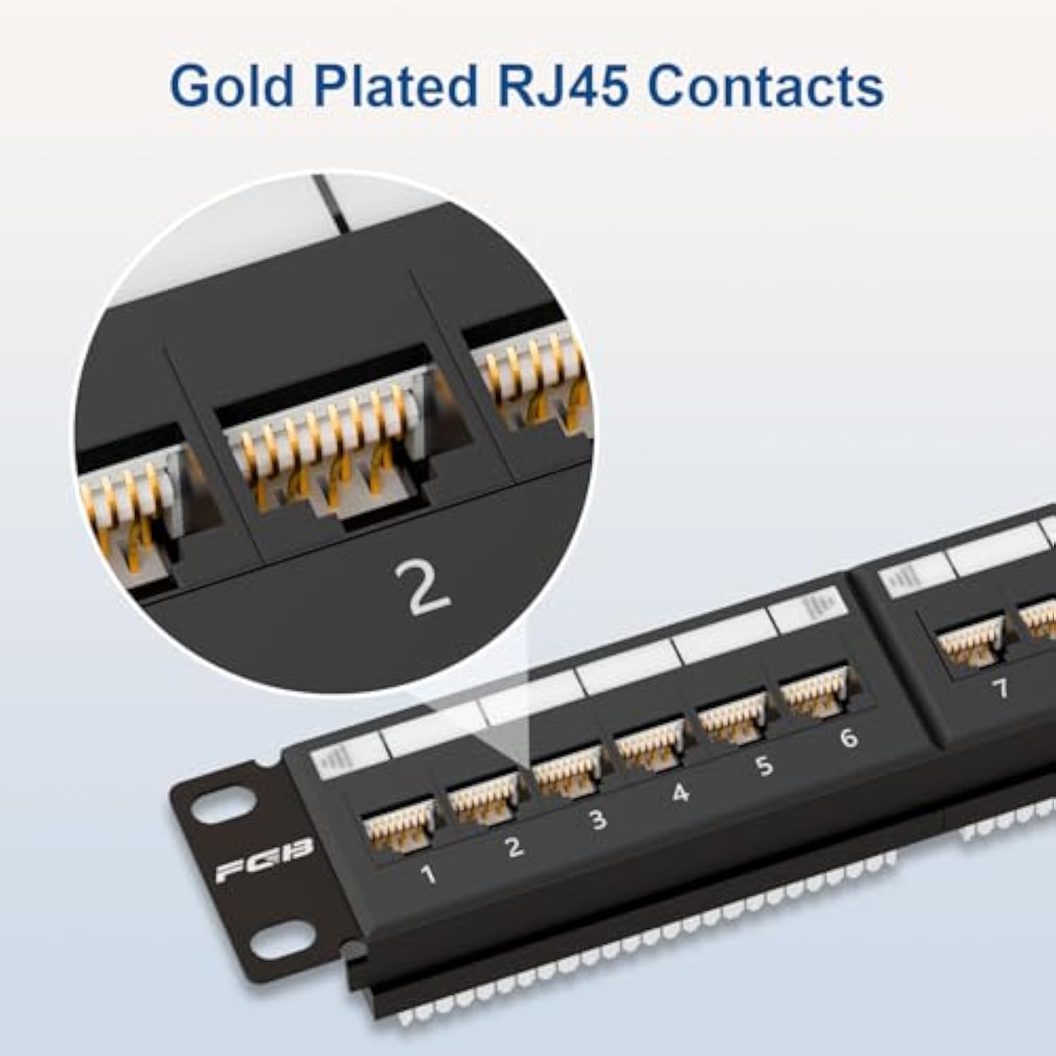 1U 24 Port Cat6A Patch Panel, 19" Rackmount Or Wall Mount Patch Panel, Network