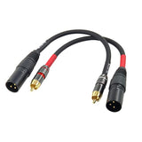 Rca To Xlr Cable, Xlr Male To Rca Male Audio Adapter Cable, 4N Ofc 20Awg Shielded Twisted Pair Oxygen-Free Copper Braid Conductors, 2Pack (8 Inches)