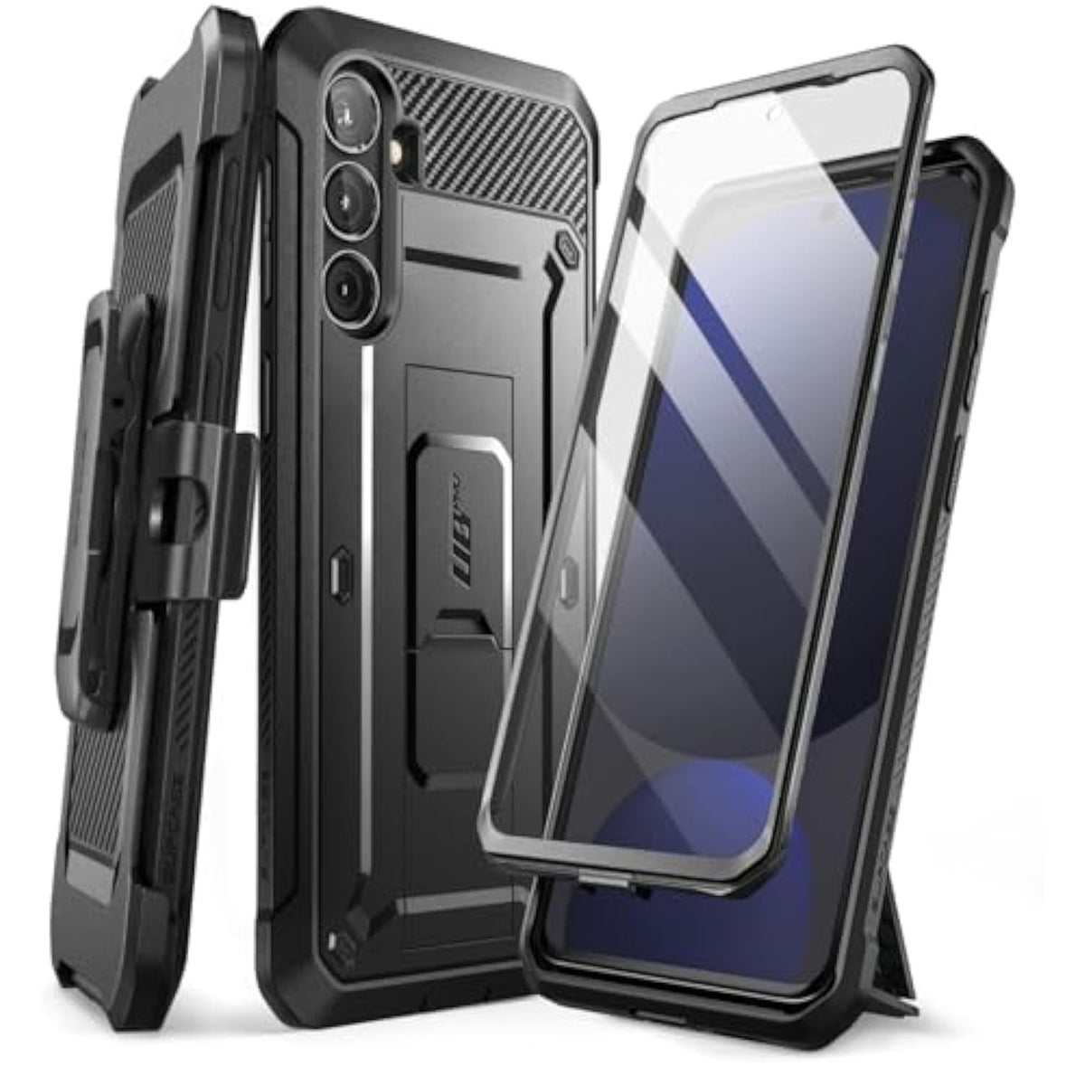 SUPCASE for Samsung Galaxy S24 FE Case with Stand & Belt-Clip, [Unicorn Beetle Pro] [Built-in Screen Protector] [Military-Grade Protection] Heavy Duty Rugged Phone Case for Galaxy S24 FE, Black