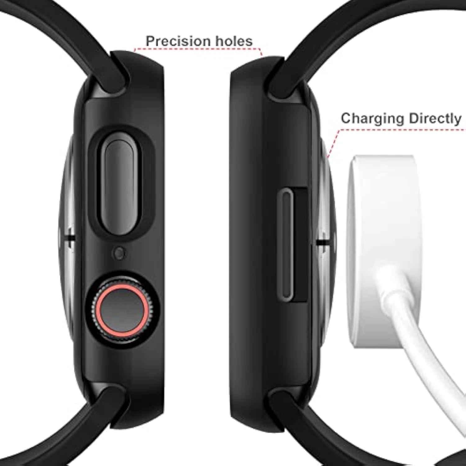 6 Pack Case For Watch 40Mm Se/Series 6/5/4 With Built-In Tempered Glass Screen Protector, Overall Full Protective Bumper Pc Cover