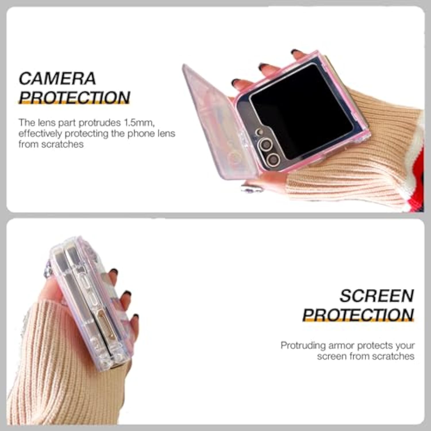 Compatible With Samsung Galaxy Z Flip 7 Case, Pc Shell Funny Mobile Phone Design Cute Anime Shockproof Protective Cover For Zflip 7 For Woman Pink