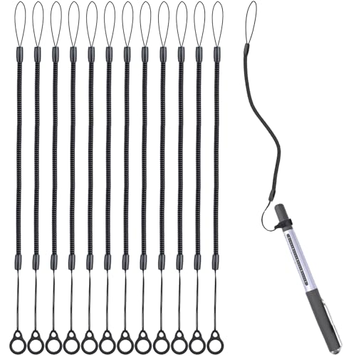 12 Pcs Pen Lanyards Retractable Elastic Pen Leash Strap for Clipboard Holder Touchscreen Attachment Notebook Office Supplies