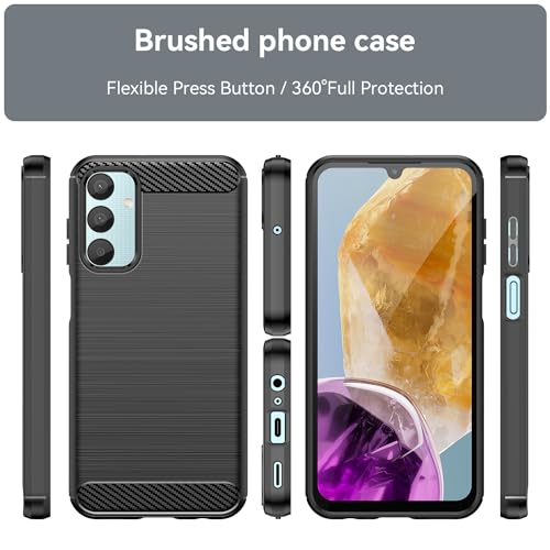 for  Galaxy M15 5G Phone case, Shockproof, Scratch Resistant Carbon Fiber Jacket, Soft TPU,for Galaxy F15 5G case (Black)