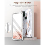 Marble Moto G Stylus 5G Case with Built-in Screen Protector and Glitter