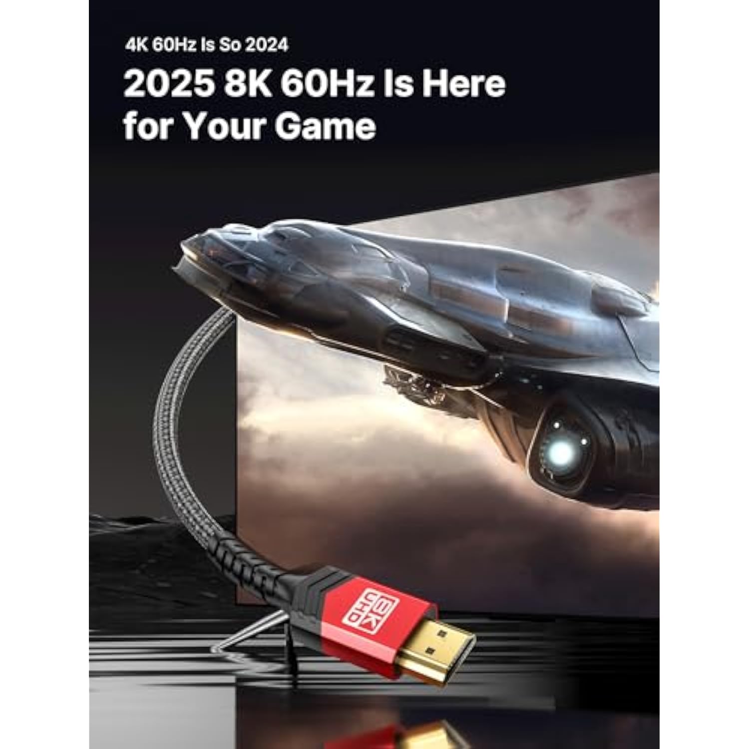 8K Hdmi Cables 2.1 10Ft 2-Pack 48Gbps 8K & 4K Ultra High Speed Cords(8K@60Hz 7