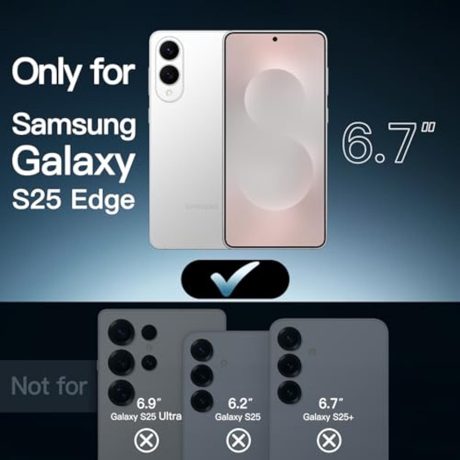 JETech Case for Samsung Galaxy S25 Edge, Non-Yellowing Slim Minimalist Shockproof Bumper Protective Phone Cover, Anti-Scratch Hard PC Back (Clear)