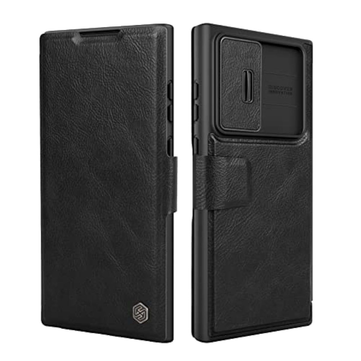 For Samsung Galaxy S23 Ultra Wallet Case With Card Holder And Camera Cover, Pu Leather Case With Magnetic Flip Cover, Card Slot, Slide Camera Protection (6.8 Inch) - Black