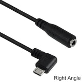 Micro Usb To 3.5Mm Jack Audio Adapter Cable Black Right Angled Micro Usb Male