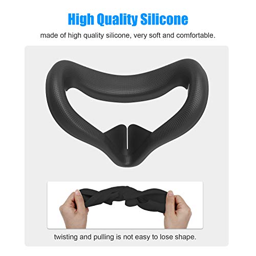 Face Cushion Pad Replacement Compatible with Oculus Quest 2, Silicone Cover, Sweatproof Washable Lightproof Anti-Leakage VR Face Plate Mask