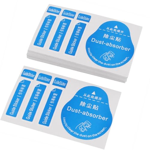 50pcs Dust Removal Stickers, Computer Cellphone Tablet Screen Cleaning Decals, 8 x 5cm Laptop Absorber LCD Dusting Stickers Tools for Cell Phone