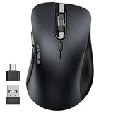 Wireless Mouse, 2.4G Silent Computer Mice With Usb Receiver & Type-C Adapter,