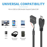 Usb Header To Micro Usb Cable, Micro Usb To Motherboard Header, Micro Usb Male