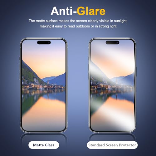 [2 Pack] for iPhone 16 Pro Max Matte Glass Screen Protector, Anti-Glare, Anti-Fingerprint, 9H Tempered Glass, Anti-Scratch