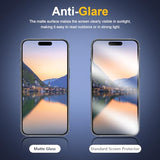 [2 Pack] for iPhone 16 Pro Max Matte Glass Screen Protector, Anti-Glare, Anti-Fingerprint, 9H Tempered Glass, Anti-Scratch