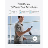 3-in-1 10,000mAh Portable Charger with USB-C Cable & 30W Foldable Plug