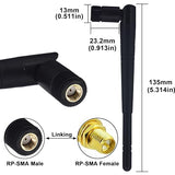 Dual Band Wifi Antenna 8Dbi High Gain 2.4Ghz 5Ghz 5.8Ghz Wifi Bluetooth Antenna Rp-Sma Male Connector For Wifi Router Network Devices Security Ip Camera Pc Desktop Computer Pci Pcie, 2-Pack