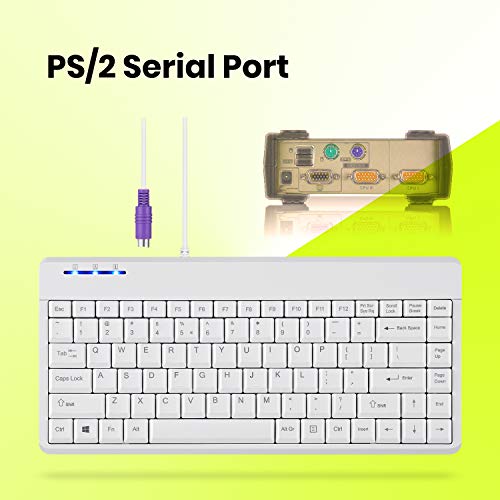 Periboard-409Pw Wired Ps2 Mini Keyboard - 12.36X5.75X0.79 Inches Dimension - White - Us English Layout,Pb-409Pwus-11829