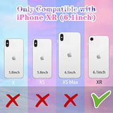 (3In1 Case For Apple Iphone Xr Butterfly Glitter Handmade Sequin Sparkle Pretty For Women Girls Clear Design Crystal Pearl Sparkly Cute Girly Phone Cases+Chain+Screen Protector