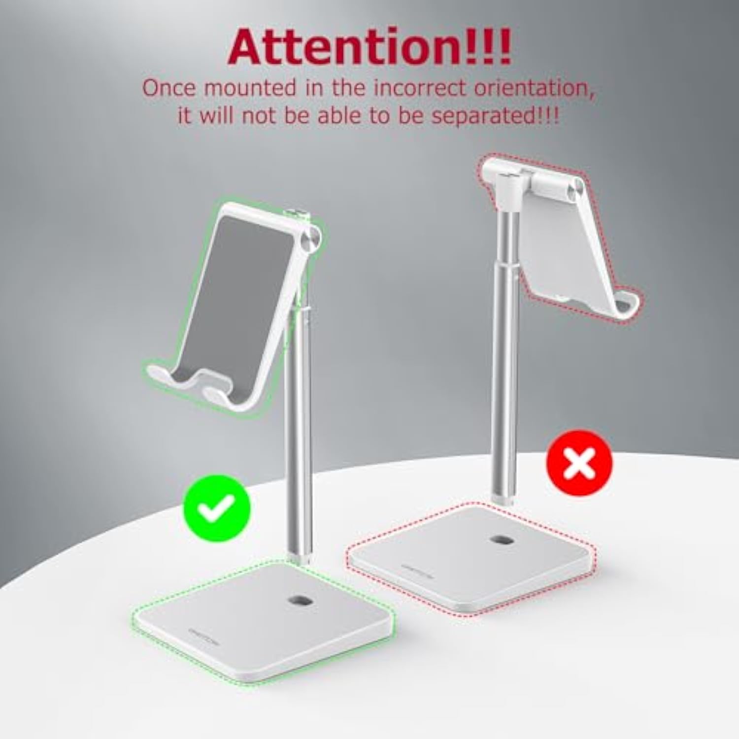Cell Phone Stand, Omoton Adjustable Angle Height Desk Phone Dock Holder For Se 16 Pro Max/Plus/Xs/Xr, Samsung Galaxy S20 / S10 / S9 / S8 And Other Phones (3.5-7.0-Inch),Silver