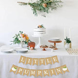 Little Pumpkin Burlap Banner Baby Shower Garland White Pumpkin Decoration Rustic Bunting Sign