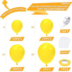 Yellow Latex Balloon Arch Kit, 102Pcs 18In 12In 10In 5In Yellow Balloons Arch Garland For Birthday, Baby Shower, Wedding, Sunflower, Honeybee Lemon,Yellow Theme Decoration With 33Ft Ribbon