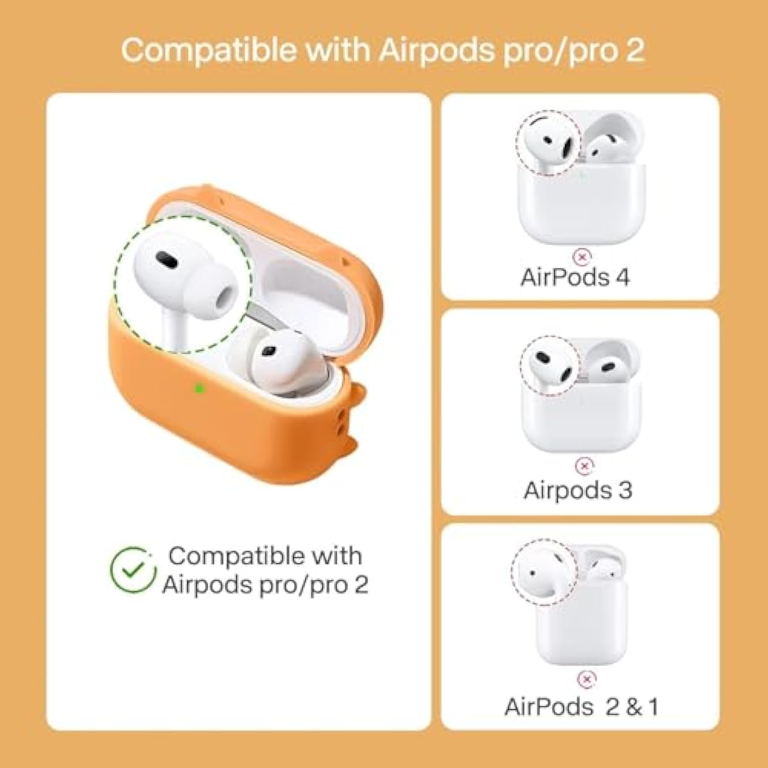 For Airpods Pro & Pro 2 Case Cute, Airpod Case Cover Pro 1 / 2Nd Generation Anime Cat Dog Corgi For Men & Women, Wireless Charge Support With Magsafe, Led Visible, Shiba Inu