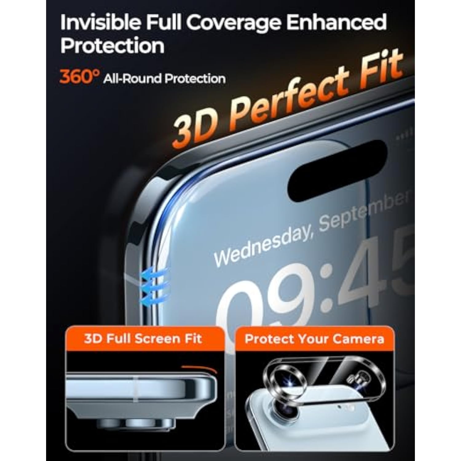 Screen Protector For Iphone 12 Pro Max [9H+ Military-Grade Aerospace Glass][Auto-Alignment Kit][Hd Clear] Shatterproof Tempered Glass Film For 12 Pro Max 6.7" Case-Friendly, Zero-Bubble