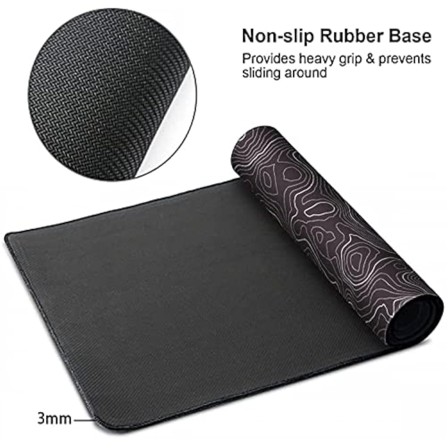 Large Mouse Pad Mat (35X17 In) Extended Xxxl Gaming Mouse Pad With Nonslip Rubber Base,Background Topographic Map Lines Contour Geographic For Gaming Office Laptop Computer Men Women