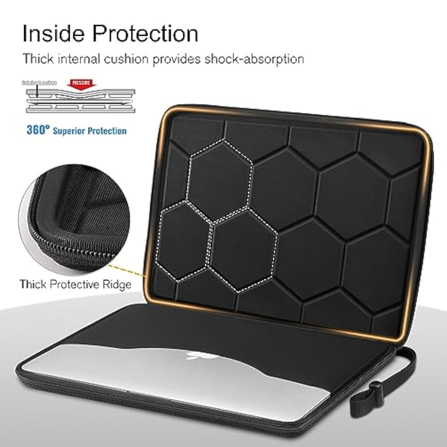 Hard Laptop Sleeve Case For 13 Inch Macbook Air M4 2025 M3 2024, 14 Inch Macbook Pro M4/M3/M2/M1 A2918 A2992 A2779 A2442, 13'' Air/Pro, Waterproof Case For Dell, Surface Laptop, Hp, Acer, Black