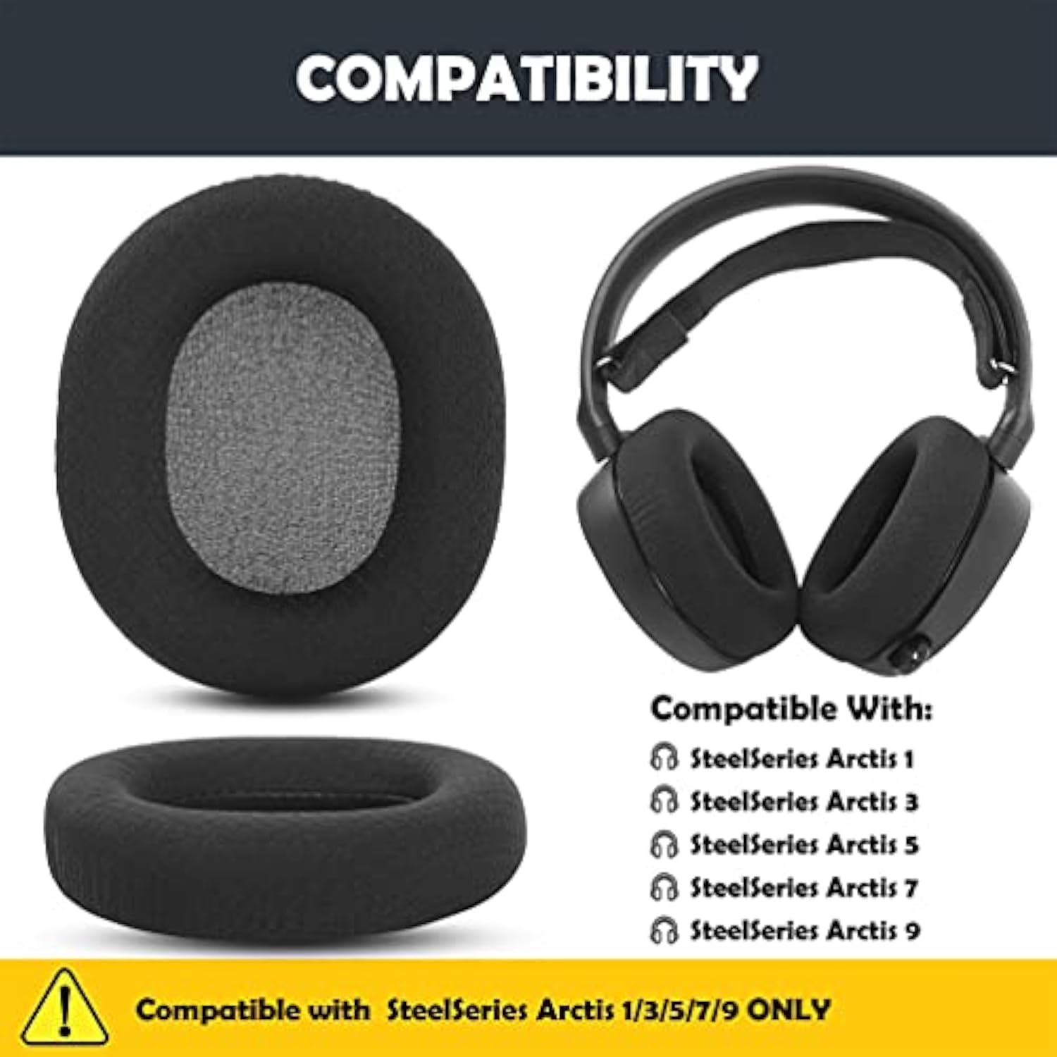 Arctis 5 Earpads Replacement Cushion For Arctis 1,Arctis 3,Arctis 5,Arctis 7,Arctis 9 Gaming Headsets Ear Covers With Durable Fabric